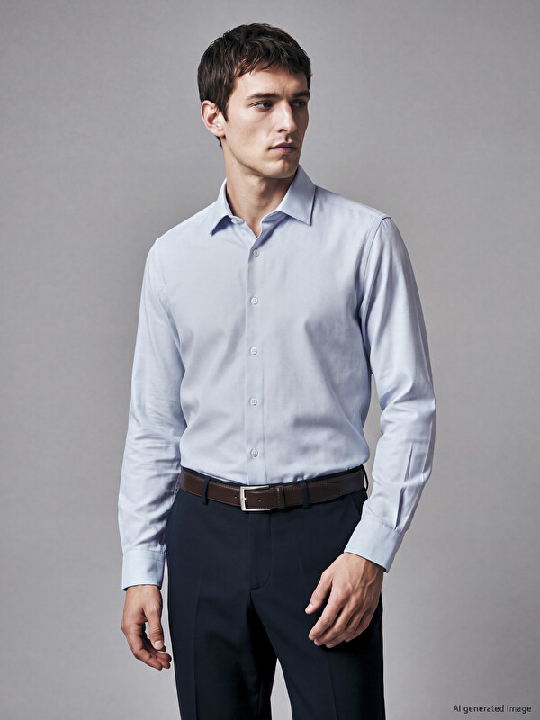 LCW BUSINESS Slim Fit Armürlü Erkek Gömlek