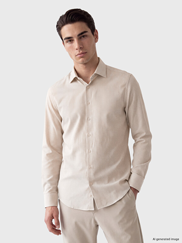 LCW BUSINESS Slim Fit Textured Men's Shirt