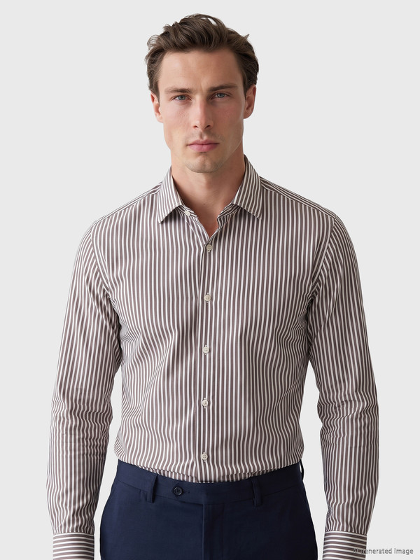 LCW BUSINESS Slim Fit prugasta keper muška košulja