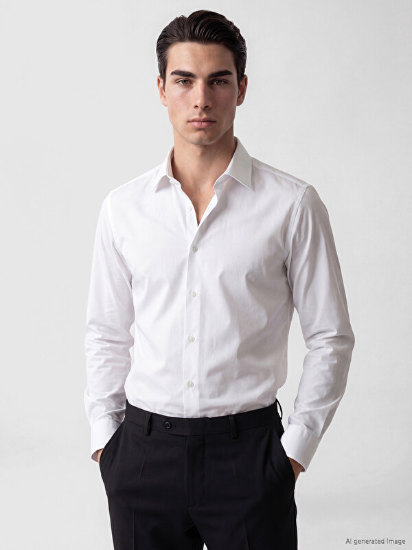 LCW BUSINESS Super Skinny Fit Gabardine Men's Shirt