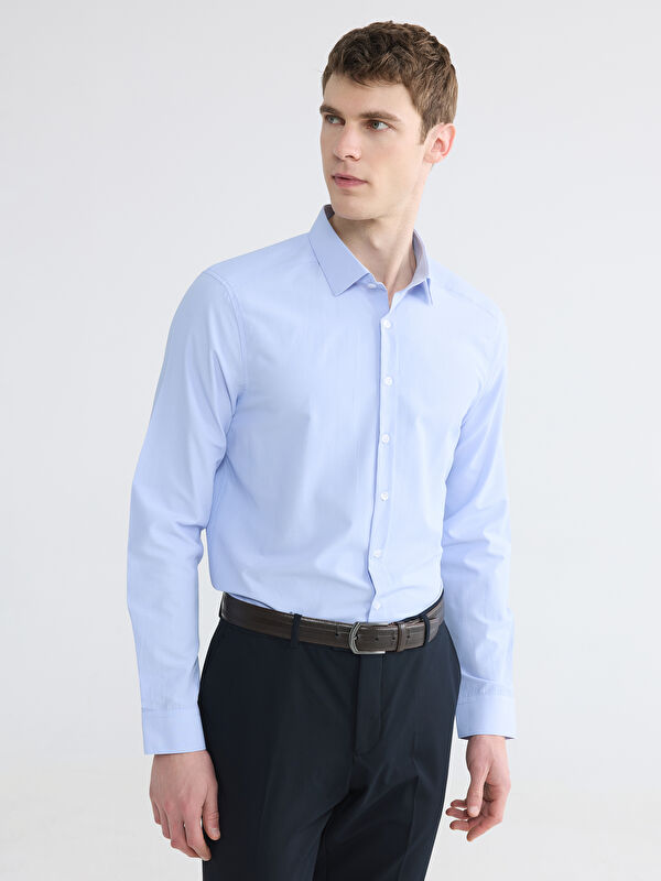 LCW BUSINESS Slim Fit Çizgili Poplin Erkek Gömlek