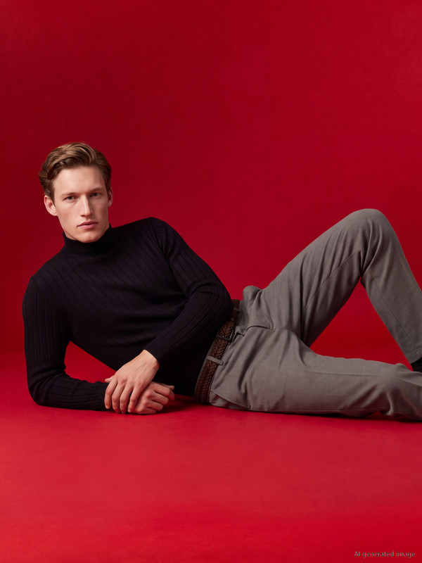 SOUTHBLUE Mock Neck Men's Knitwear Sweater