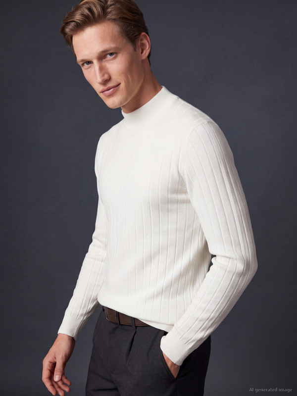 SOUTHBLUE Mock Neck Men's Knitwear Sweater