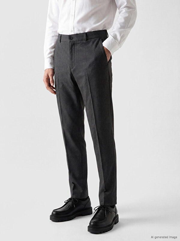 LCW BUSINESS Slim Fit Pleated Men's Fabric Trousers