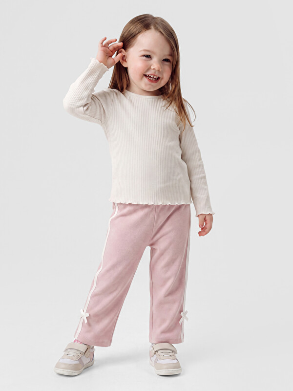 LCW baby Baby Girls' Stripe Detailed Sweatpants