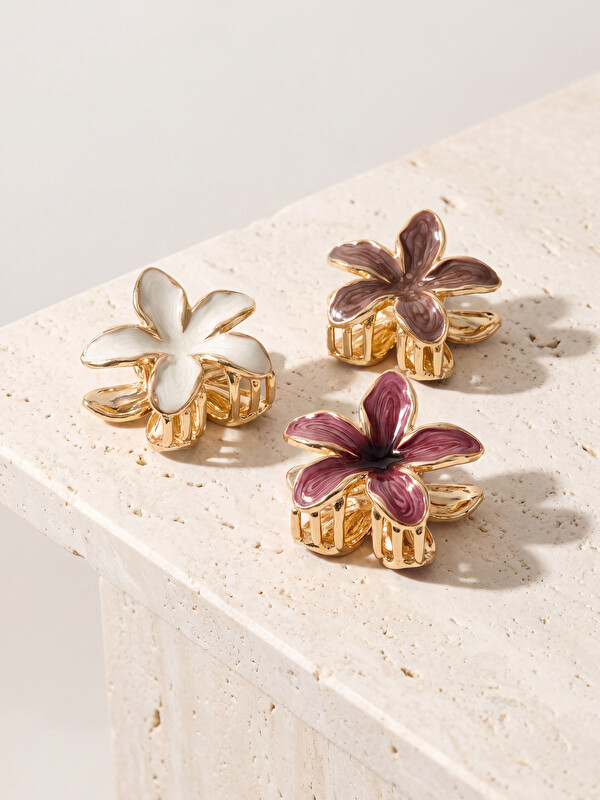 LCW JOY Floral Women Claw Clip Set 3-Pack