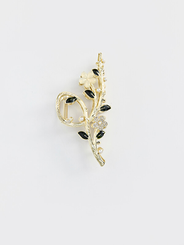 LCW JOY Flower and Leaf Figured Woman Clip