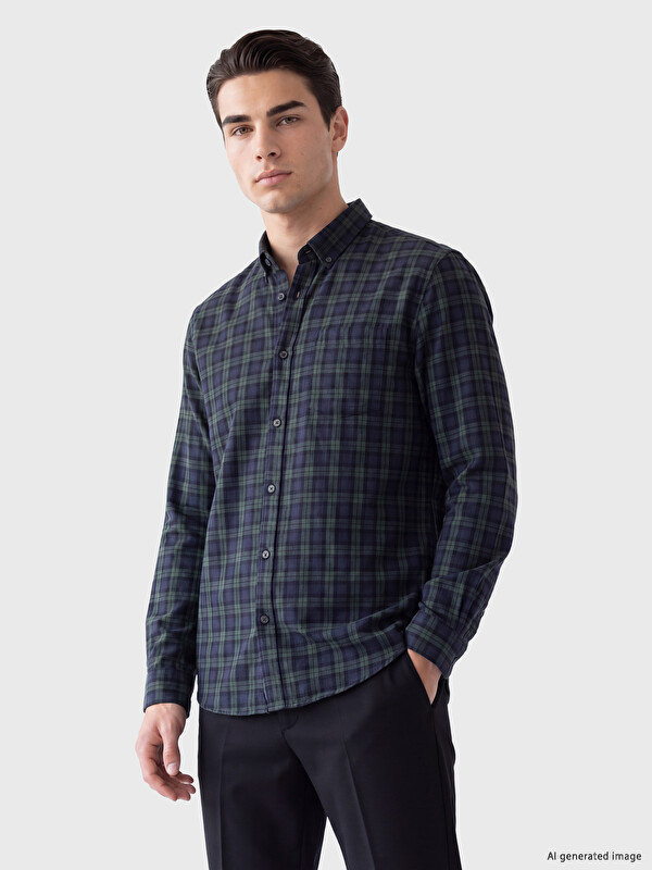 LCWAIKIKI Classic Regular Fit Plaid Men's Shirt