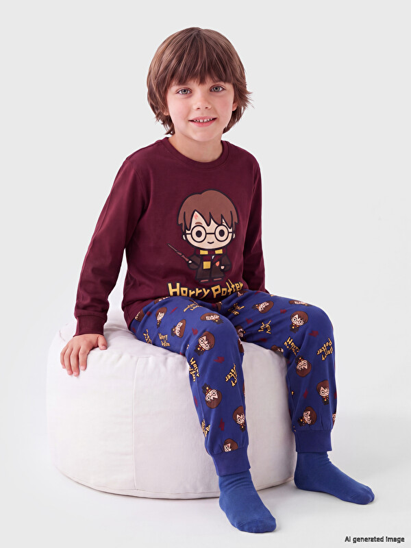 LCW Kids Harry Potter Baskılı Erkek Çocuk Pijama Takım