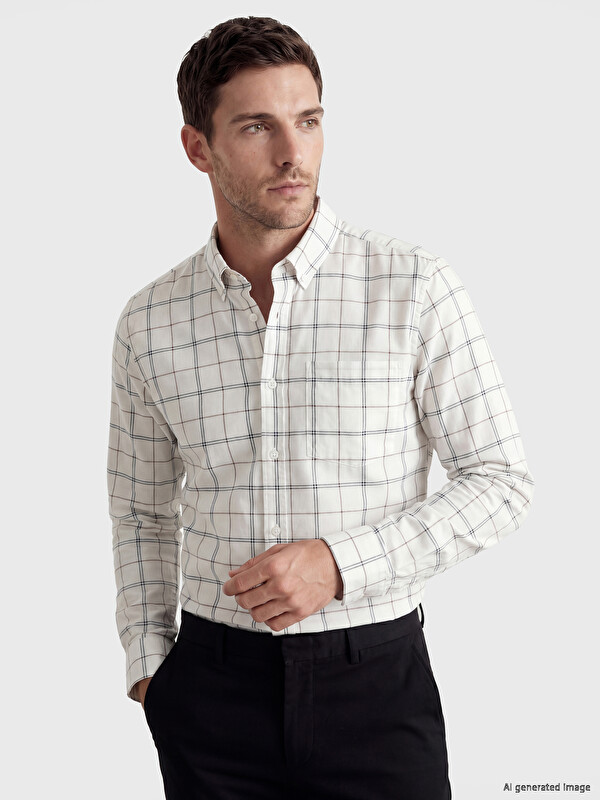 LCWAIKIKI Classic Regular Fit Plaid Oxford Men's Shirt