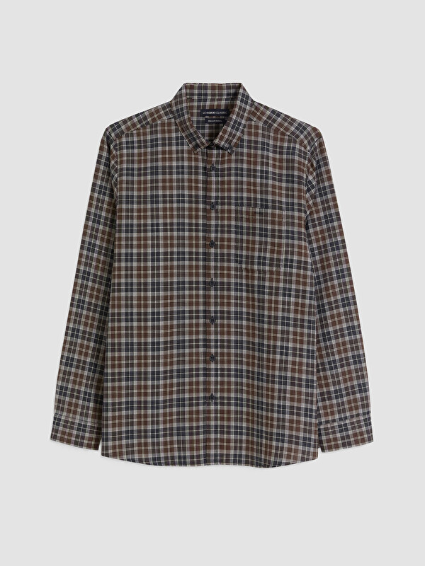 LCWAIKIKI Classic Man Brown Shirt