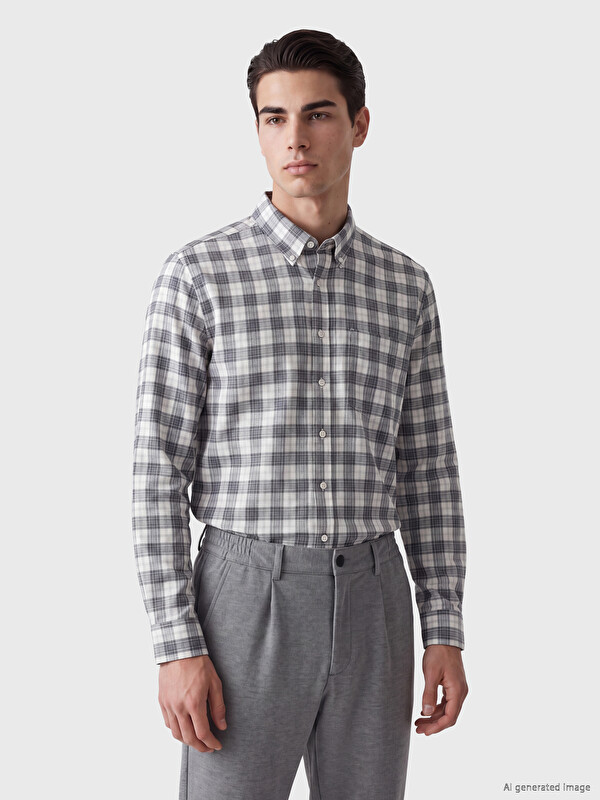 LCWAIKIKI Classic Regular Fit Plaid Twill Men's Shirt