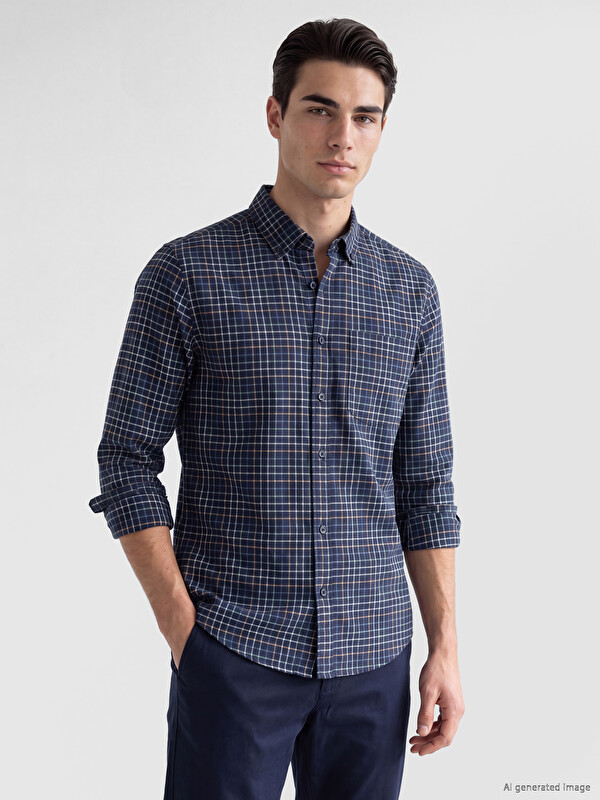 LCWAIKIKI Classic Regular Fit Plaid Oxford Men's Shirt