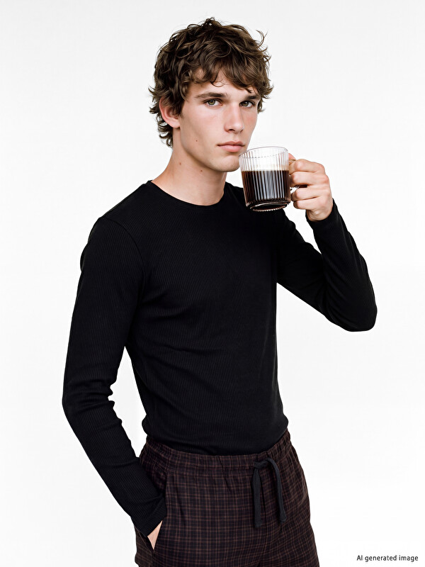 LC WAIKIKI Crew Neck Men's Thermal Pyjamas Top