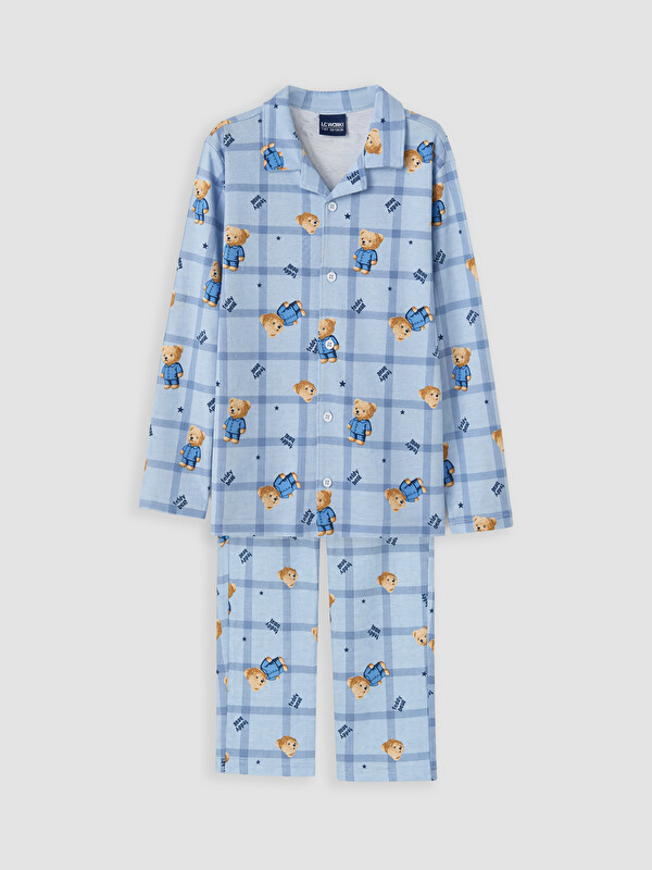 LCW Kids Hemdkragen Bedrucktes Jungen Pyjama-Set
