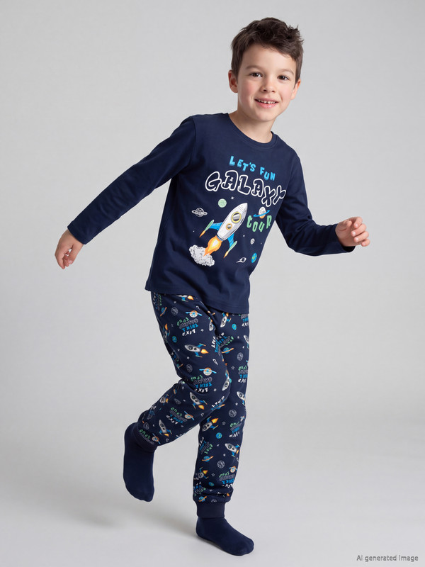 LCW Kids Printed Boys' Pyjamas Set