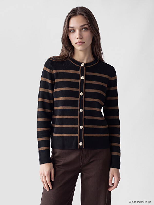 LCW Modest Woman Brown Cardigan
