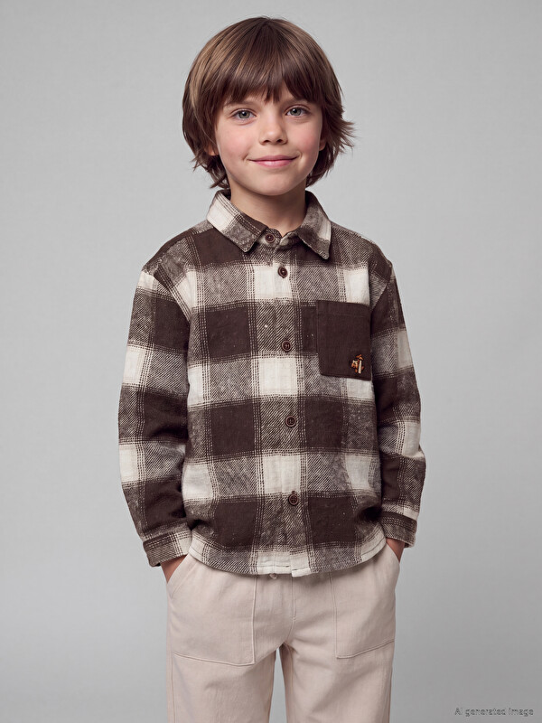 LCW Kids Chemise garçon à motif écossais