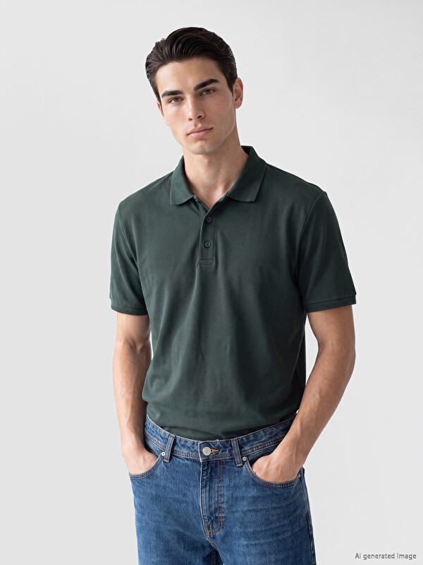 LCWAIKIKI Classic Polo Yaka Dokulu Erkek Tişört