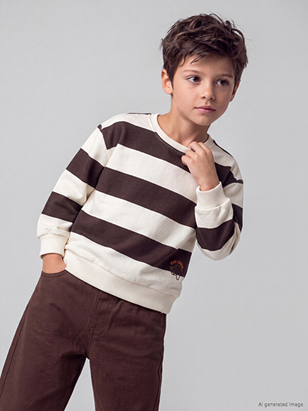 LCW Kids Bluzë sportive e trashë me shirita për djem