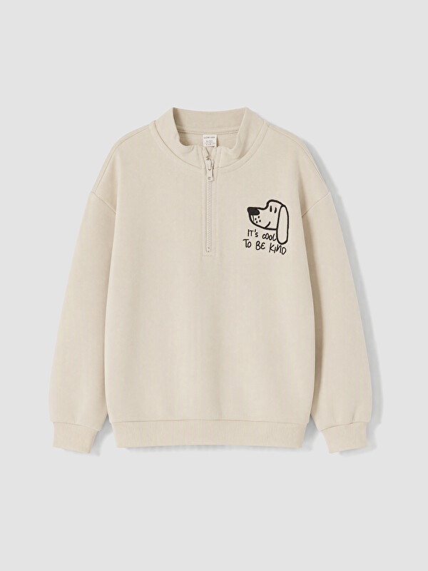 LCW Kids Baskılı Erkek Çocuk Kalın Sweatshirt