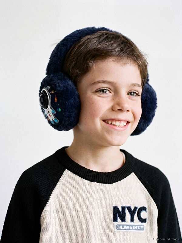 LCW ACCESSORIES space Themed Plush Boys' Earmuffs