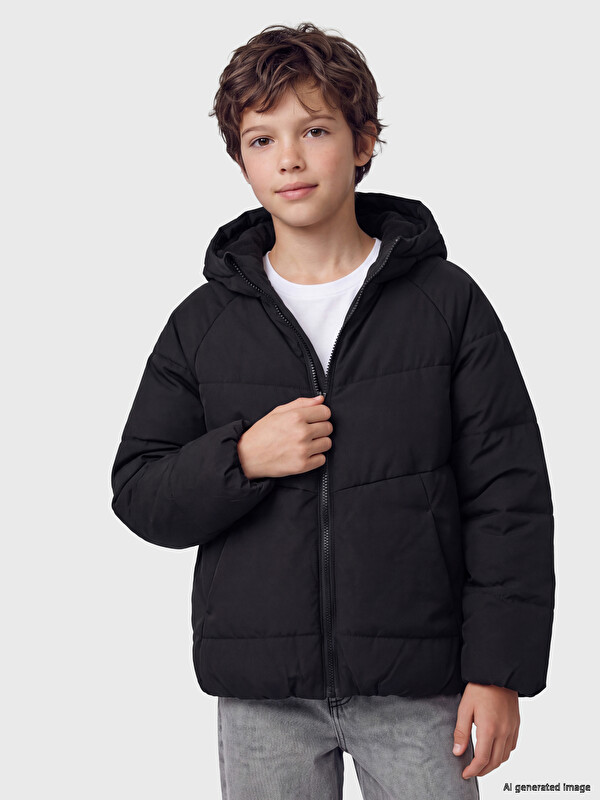LCW Kids Kapüşonlu Erkek Çocuk Şişme Mont
