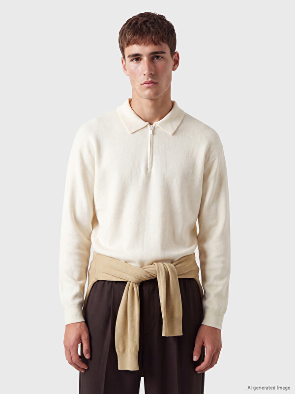 LCW Vision Man Ecru Sweater