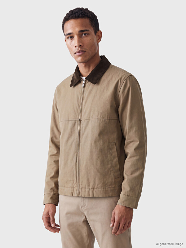 LCW Vision Relax Fit Velvet Collar Men's Jacket