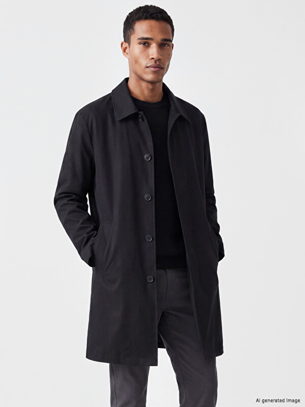 LCW Vision Loose Fit Shirt Collar Men's Coat