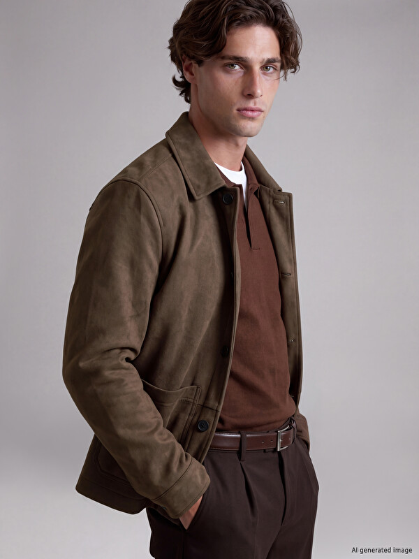 LCW Vision Slim Fit Men's Suede Jacket