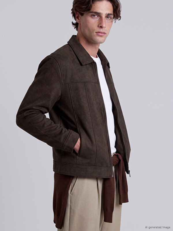 LCW Vision Loose Fit Suede Look Men's Jacket