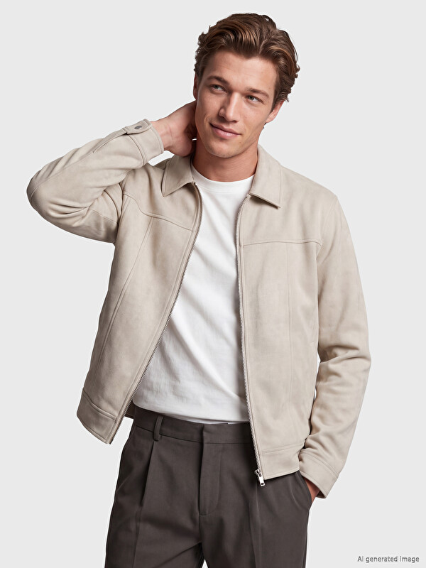 LCW Vision Loose Fit Suede Look Men's Jacket