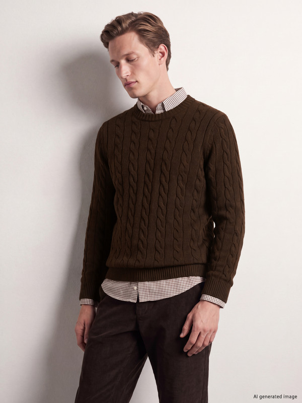 SOUTHBLUE Men's Patterned Knit Sweater with a Crew Neck