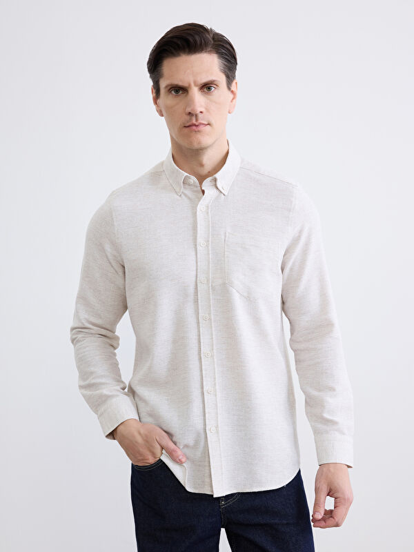 LCWAIKIKI Classic Regular Fit Armürlü Erkek Gömlek