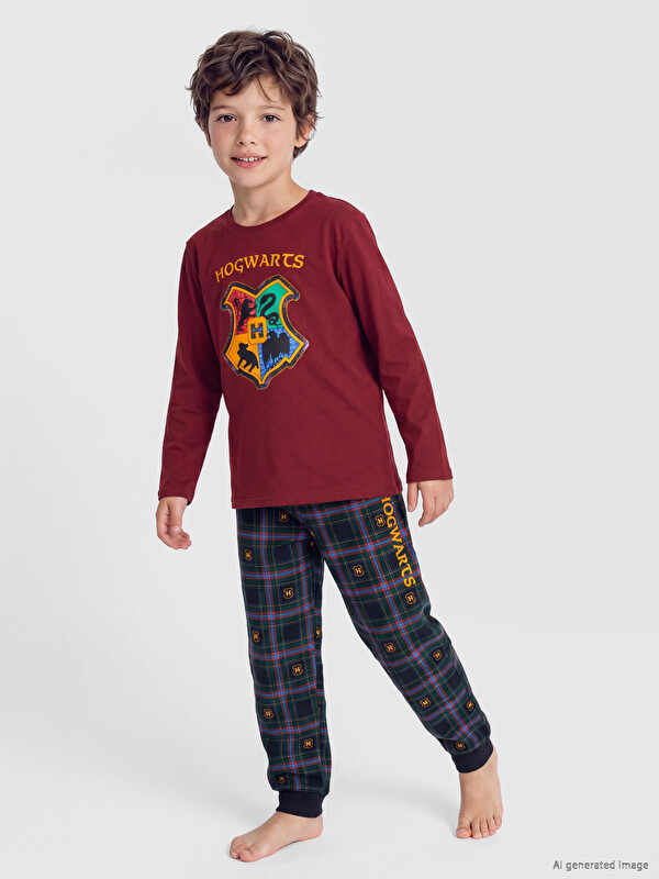 LCW Kids Harry Potter Lizenzierter Pyjama-Set mit Rundhalsausschnitt für Jungen