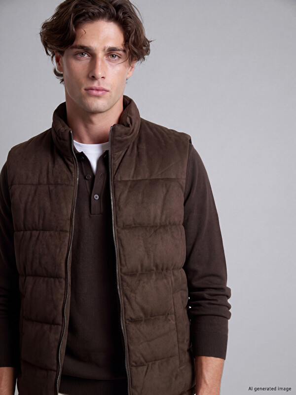LCW Vision Slim Fit Dik Yaka Erkek Şişme Yelek
