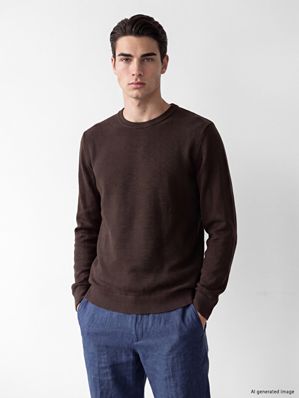 LCWAIKIKI Classic Crew Neck Men's Knitwear Sweater