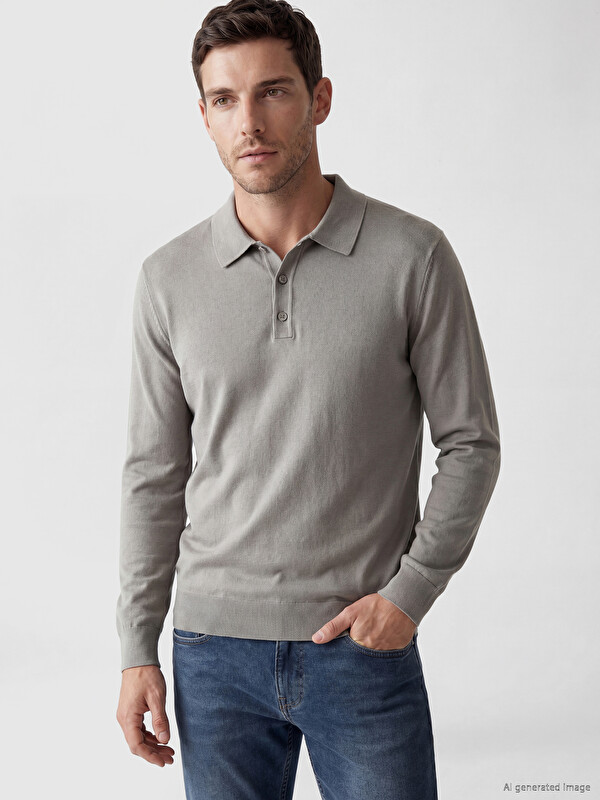 LCWAIKIKI Classic Polo Collar Men's Knitwear Sweater