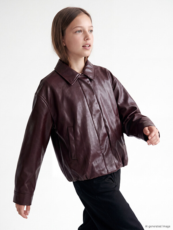 LCW Kids Faux Leather Girls' Coat