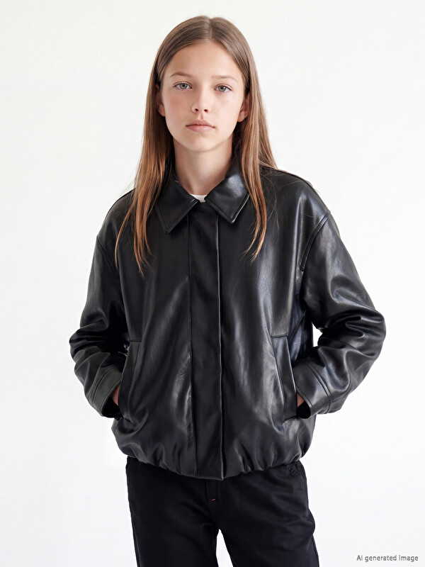 LCW Kids Faux Leather Girls' Coat
