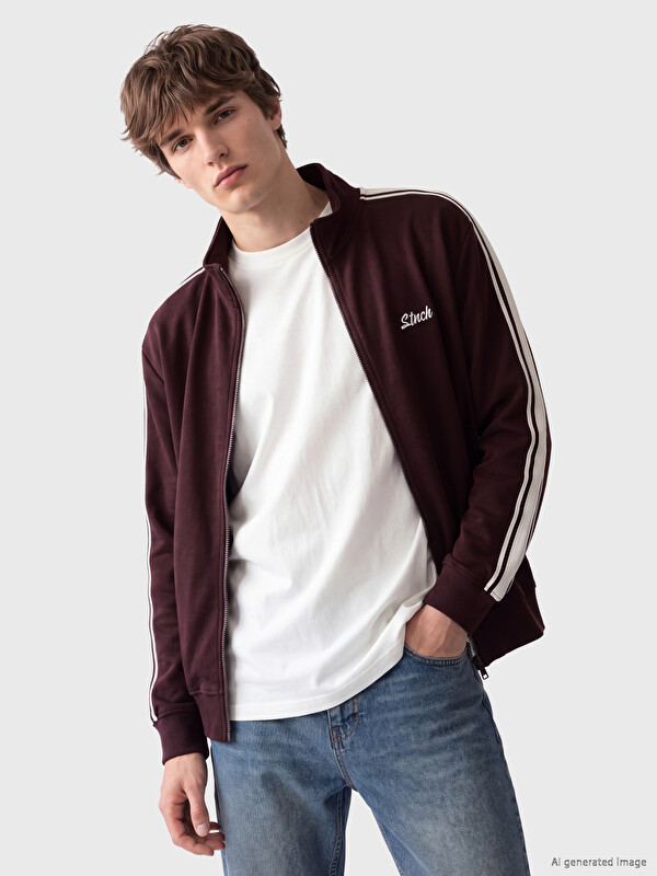 XSIDE Regular Fit Sweatshirt mit Stehkragen und Reißverschluss für Herren