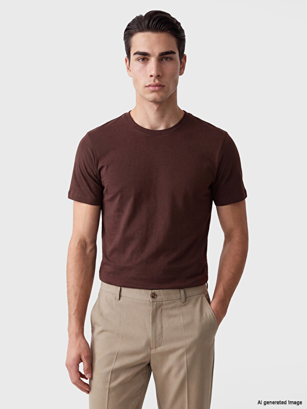 LCWAIKIKI Classic Slim Fit Bisiklet Yaka Erkek Tişört