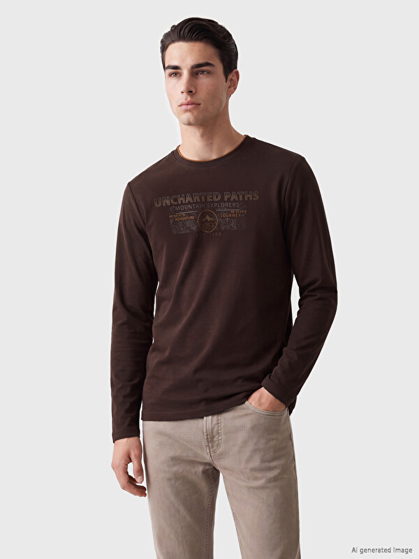 LCWAIKIKI Classic Crew Neck Printed Men's Sweatshirt