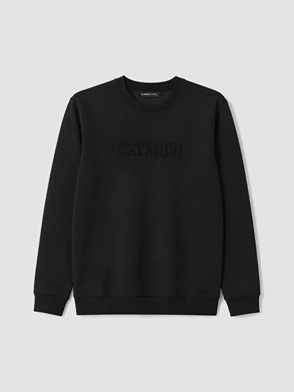 LCWAIKIKI Classic Bisiklet Yaka Baskılı Erkek Sweatshirt