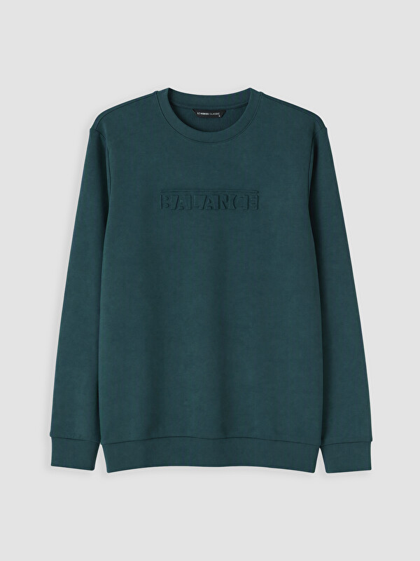 LCWAIKIKI Classic Kabartma Baskılı Erkek Sweatshirt