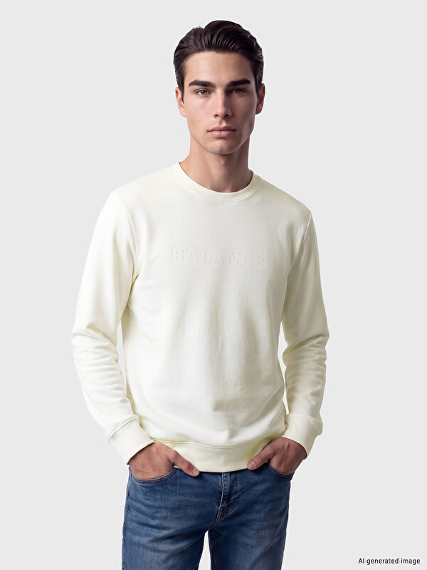 LCWAIKIKI Classic Sweatshirt mit Rundhalsausschnitt, geprägt bedruckt für Herren