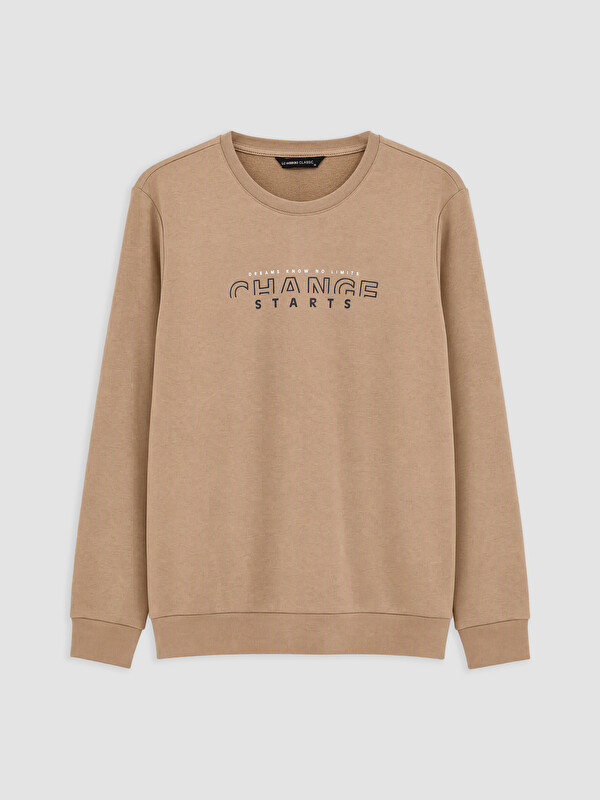 LCWAIKIKI Classic Man Beige Sweatshirt