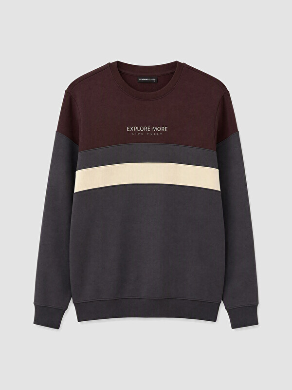 LCWAIKIKI Classic Man Bordeaux Sweatshirt