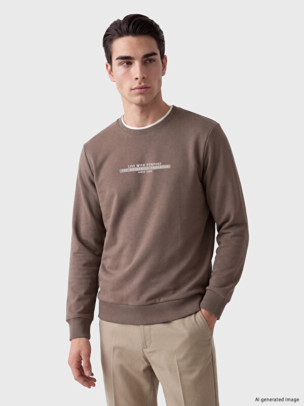 LCWAIKIKI Classic Crew Neck Men's Thick Sweatshirt